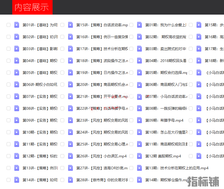 小马白话期权教程视频U盘 共三季54集 1年100倍的稳健交易心法